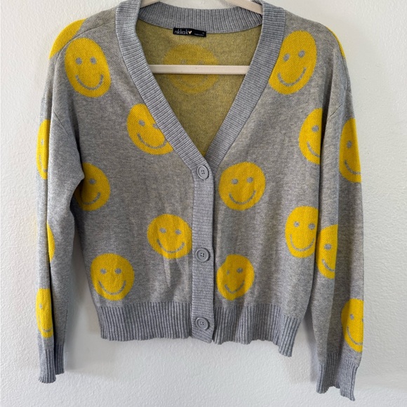 nikkak Sweaters - Smiley Face Cardigan Size S